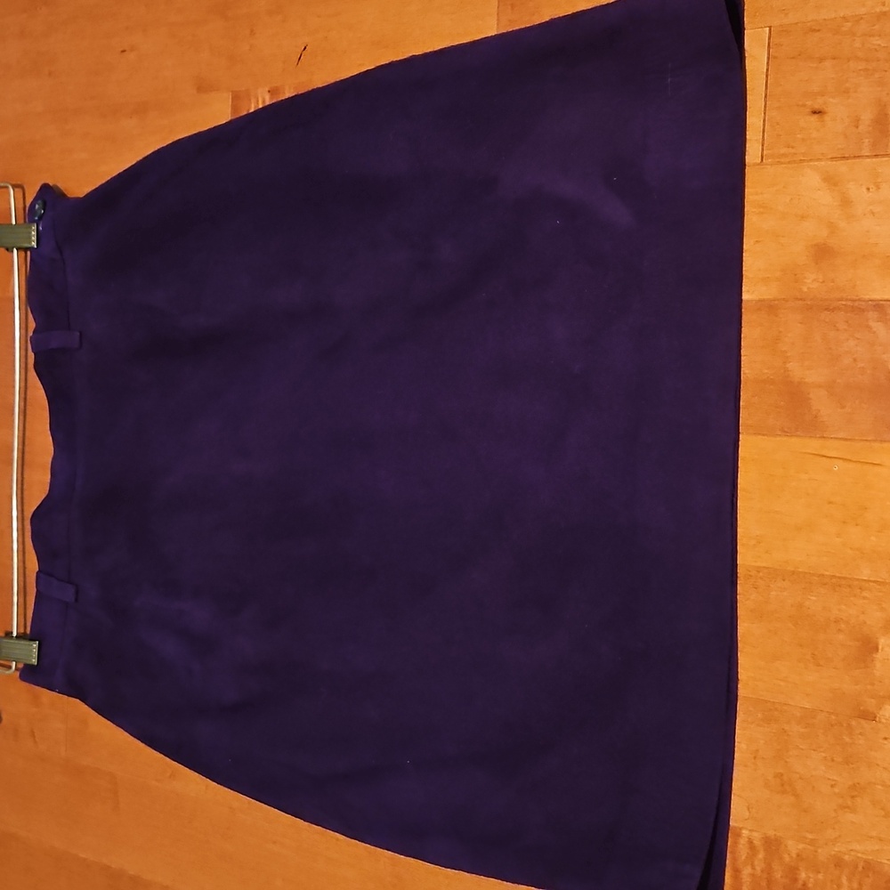 Ralph Lauren Suede Deep Purple A-Line Skirt